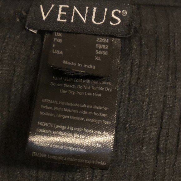 VENUS Swim Venus Bathing Suit Cover Up Black Lace Flowy Relaxed Fit